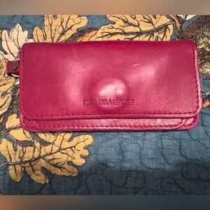 Portland Leather Fuchsia Lily Wristlet